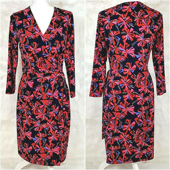 Anne Klein Dresses & Skirts - Anne Klein Dress Comfort Stretch Faux Wrap Red